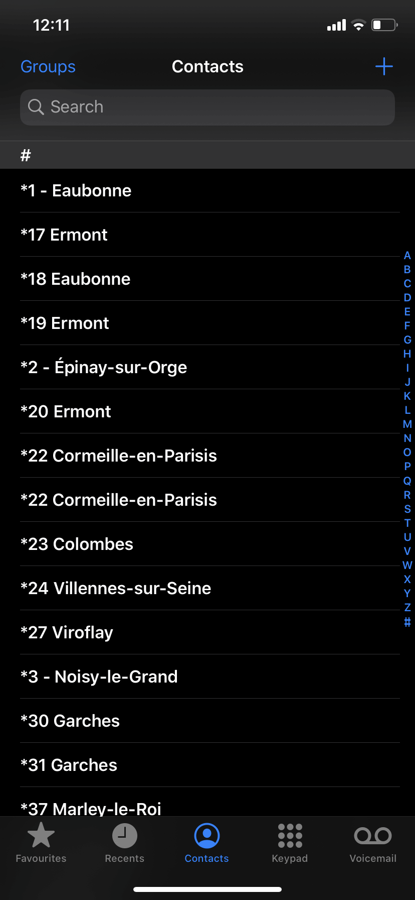 My contacts